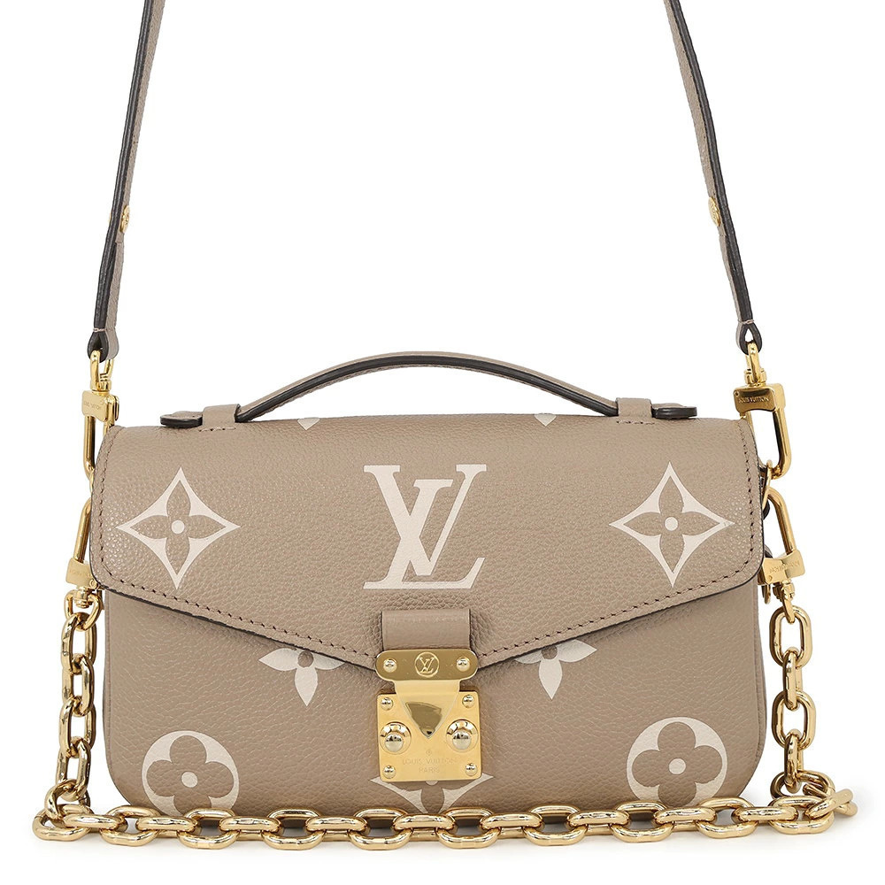 Louis Vuitton Monogram Empreinte Pochette Metis Ew Shoulder Bag Leather Tan